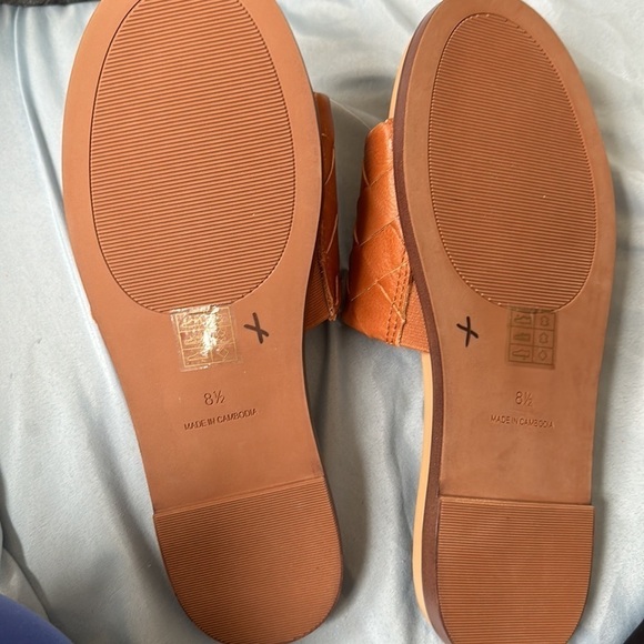 New! Madewell Burnished Caramel The Louisa Slide Sandal in Woven Leather - Picture 7 of 7